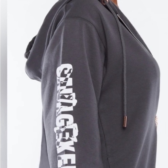 Savage X Fenty - Forever Savage Showgirl Hooded Gray Onesie - Picture 3 of 9